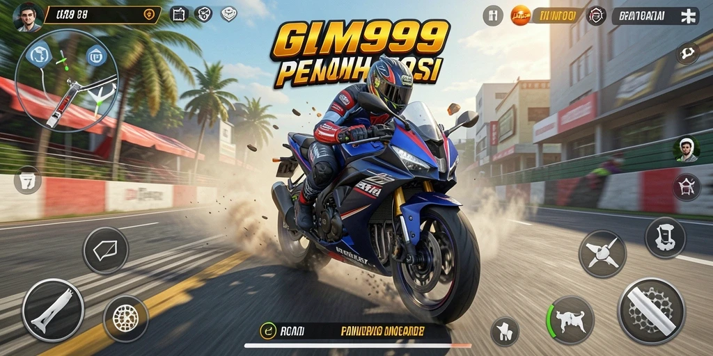 GIM999 menampilkan gameplay balapan motor yang mendebarkan dan penuh aksi.