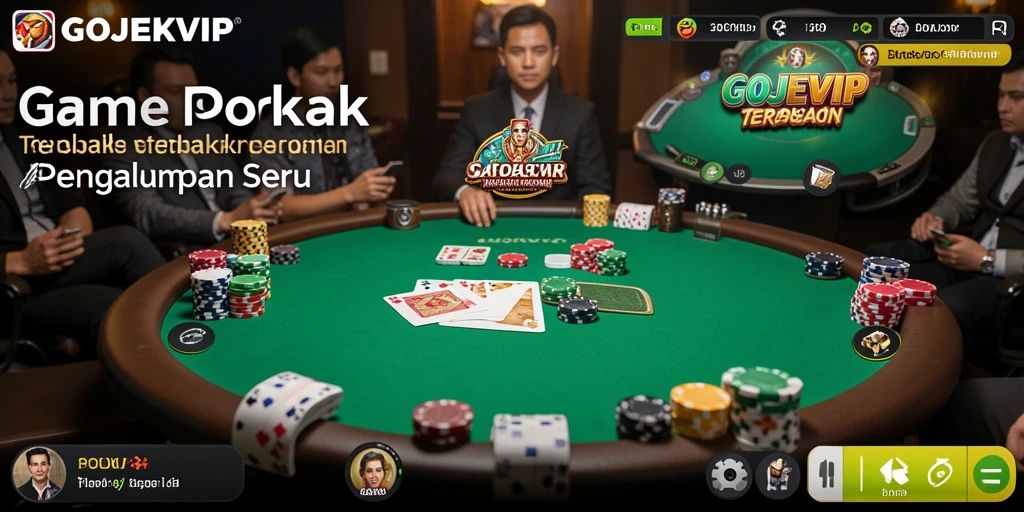 Screenshot gameplay GOJEKVIP menampilkan antusiasme pemain poker.