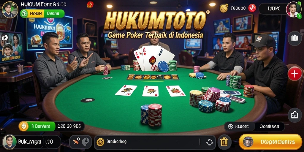 Tampilan menarik dari permainan Poker HUKUMTOTO.