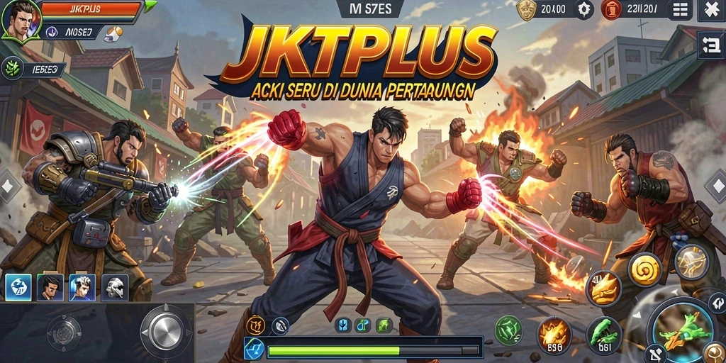 Screenshot menampilkan aksi seru dalam pertempuran JKTPLUS.