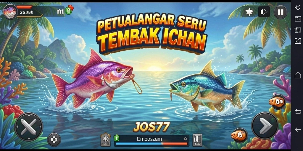 Tampilan gameplay JOS77 yang seru dalam menangkap ikan.