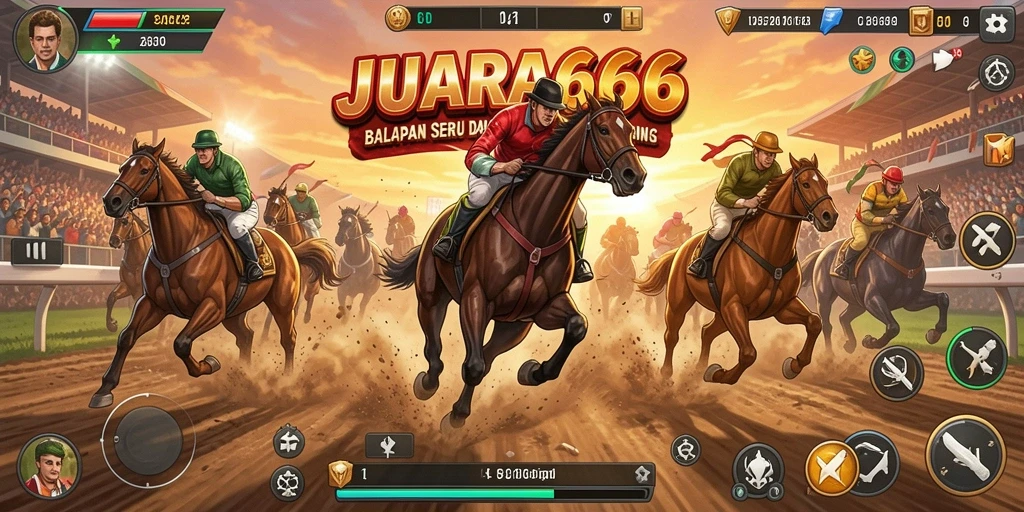 Screenshot gameplay balapan menegangkan di JUARA666.