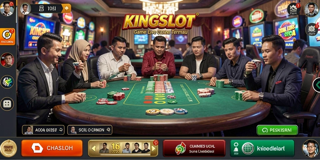 Tampilan menarik dari gameplay Live Casino KINGSLOT yang mengesankan.