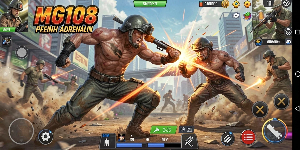 Screenshot gameplay MG108 menampilkan aksi seru di berbagai level yang menantang.