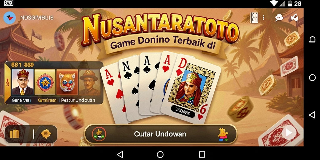 Tampilan gameplay menarik NUSANTARATOTO saat bermain Domino.