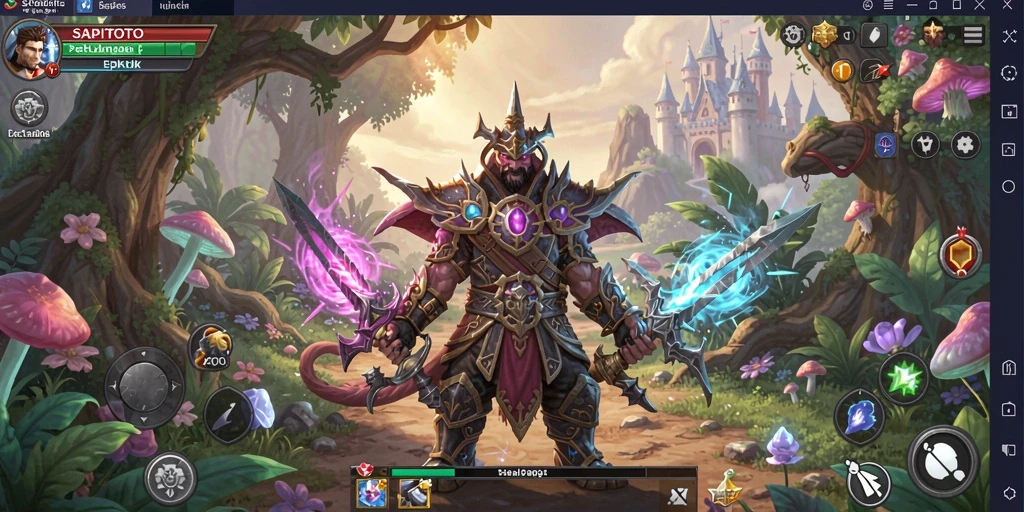 Gameplay menakjubkan dalam SAPITOTO saat karakter berjuang di medan perang.