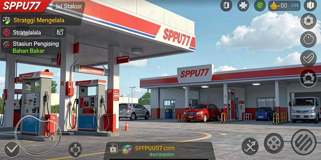 Tampilan gameplay SPBU77 yang dinamis dan menantang.