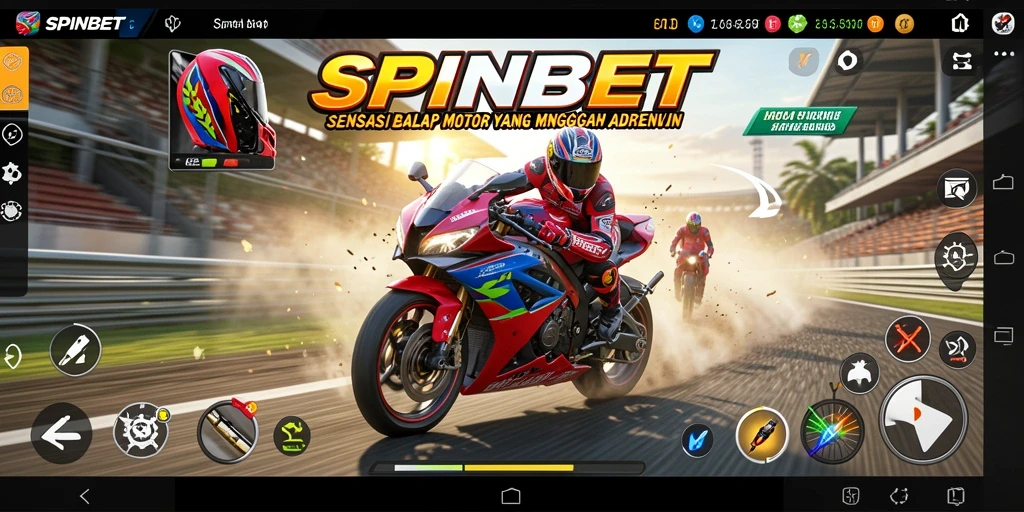Gameplay SPINBET yang menegangkan dalam balapan motor.