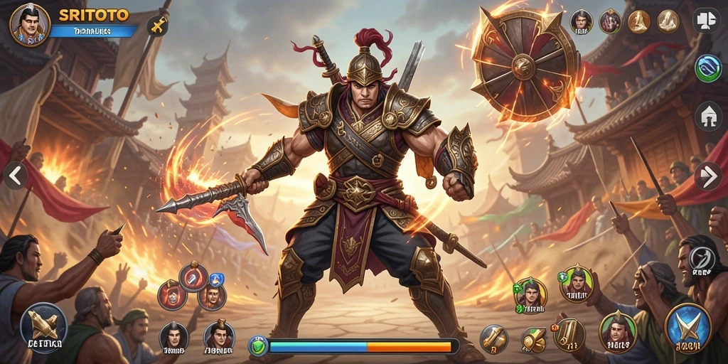 Screenshot gameplay SRITOTO menunjukkan pertarungan intens antara dua karakter.