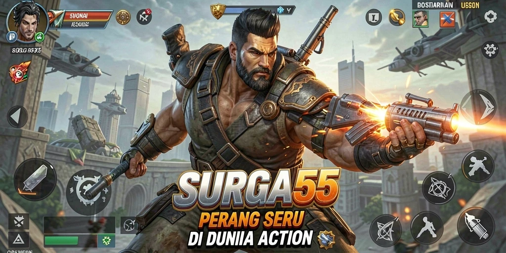 Tampilan gameplay mendebarkan di SURGA55 dengan aksi intens.