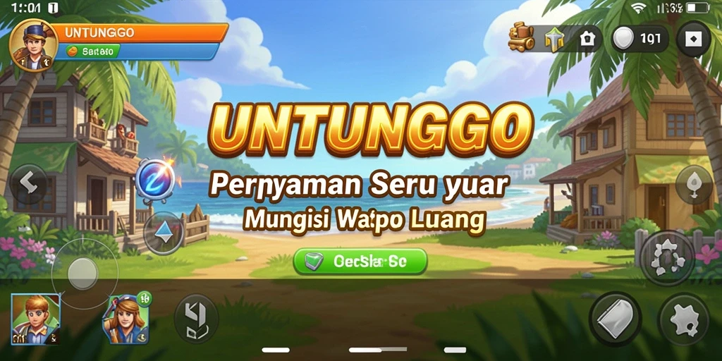 Screenshot utama UNTUNGGO menampilkan gameplay menarik dengan level yang beragam.