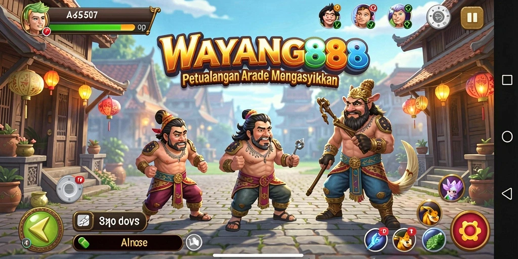 Tampilan gameplay seru dari WAYANG88 dengan karakter wayang.